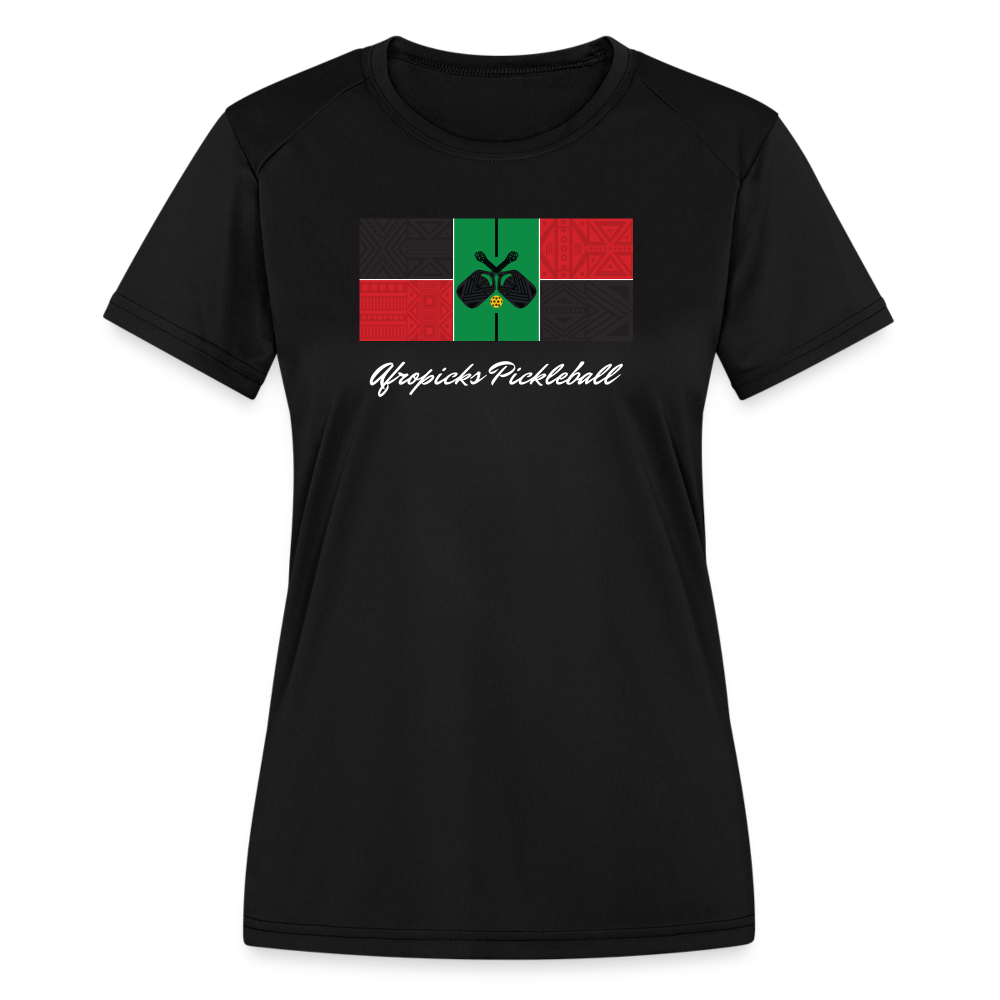 Women's Moisture Wicking Performance Black T-Shirt - black